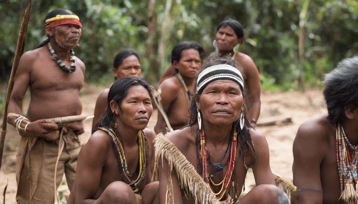 A group of indigenous people working together on a conservation project, with a focus on sustainable livelihoods and economic development